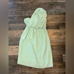 BANANA REPUBLIC BR Monogram Womens Mint One Shoulder Bridesmaid Goddess Dress